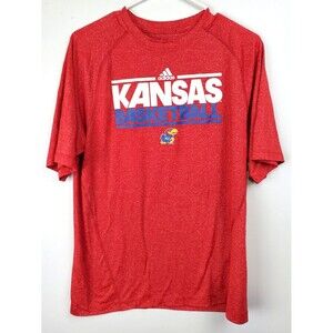 Adidas Kansas Jayhawks NCAA College Red T Size Shirt XS Fits Like Adult Medium M